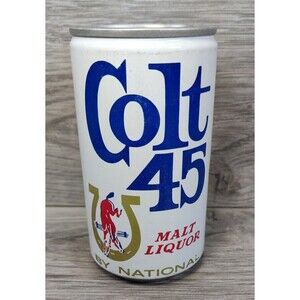 Colt 45 MALT LIQUOR Beer Can, Open Top, The National Brewing Co.